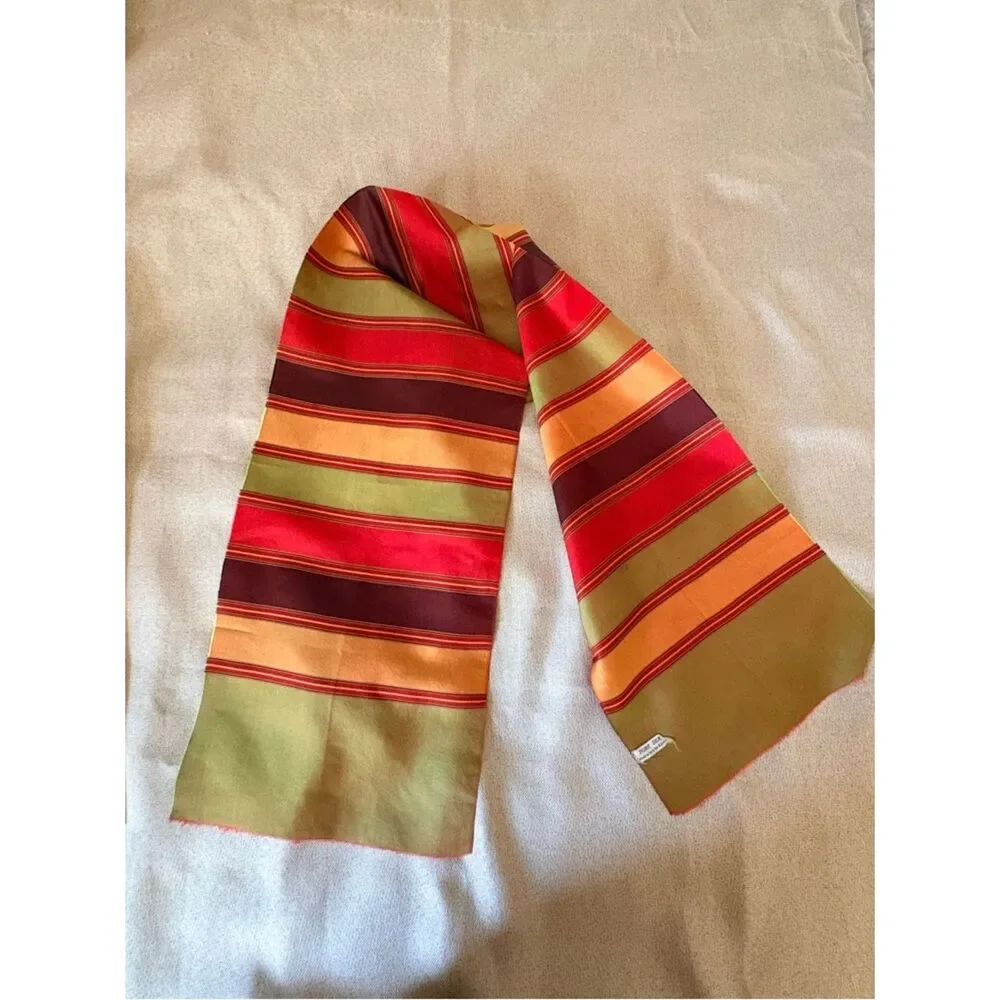 Echo Silk Scarf Italy Striped Satin Men’s Unisex